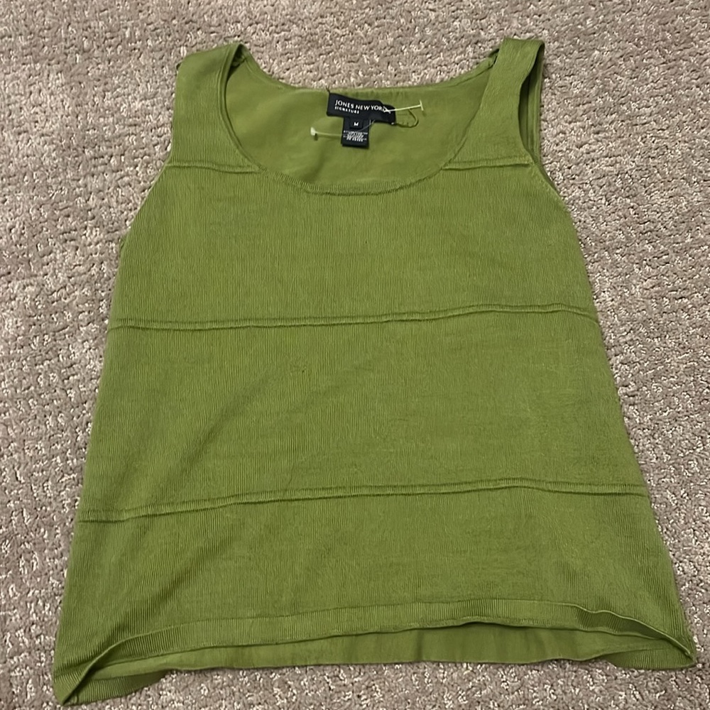 Light Green Striped Tank Top